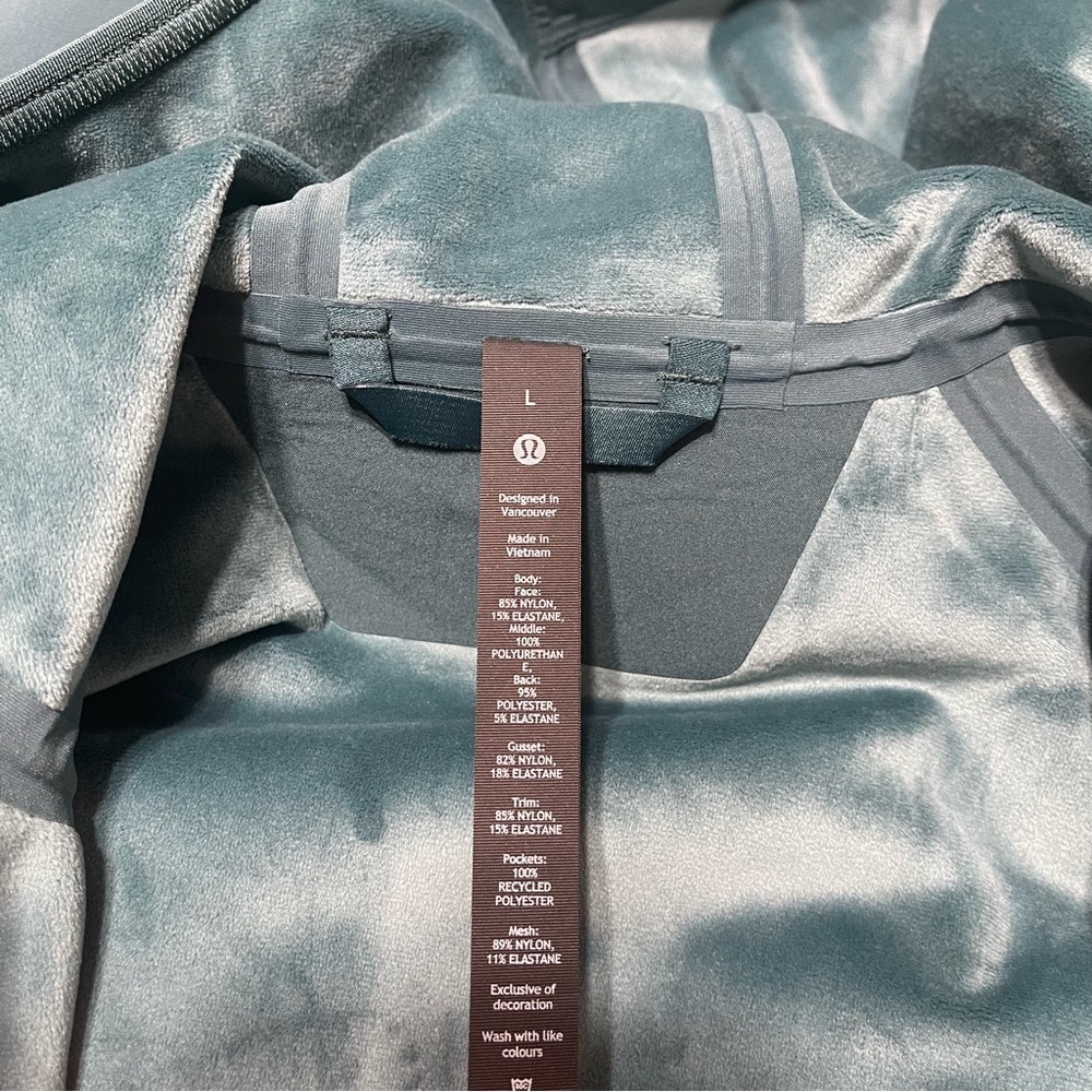 Men’s Lululemon Cross Chill Jacket Waterproof Fleece Coat Green Jasper Large Nwt - Picture 10 of 13